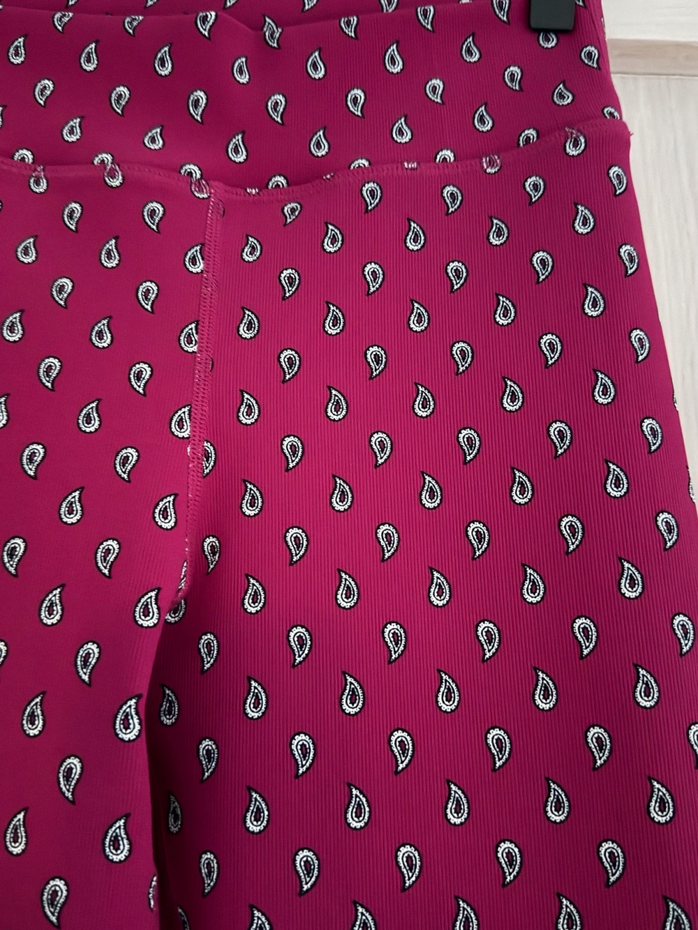 The Upside Burgundy Paisley Print Woman’s Leggings Festival Fun Size S